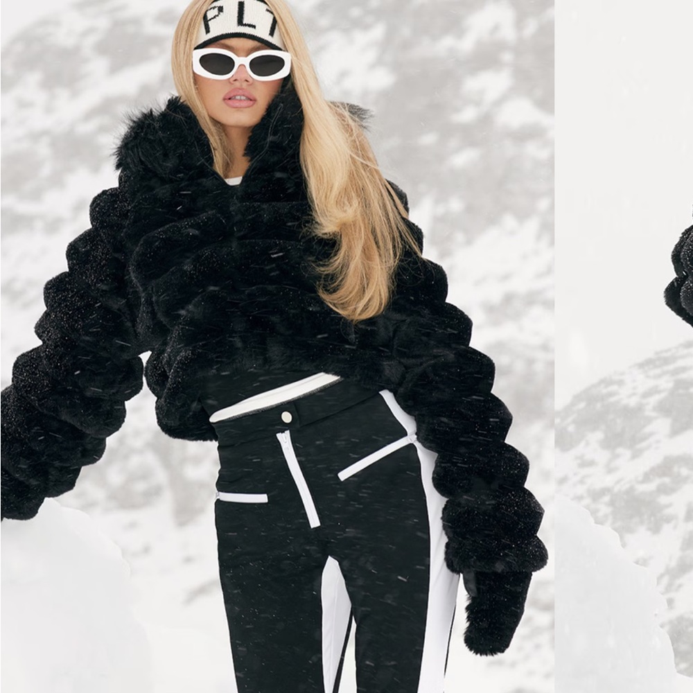 PrettyLittleThing Black Teddy Jacket